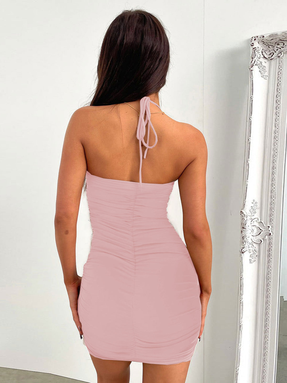 Summer Dress Women Clothing Sexy Suspender Dress Lace Up Cutout Hip Dress