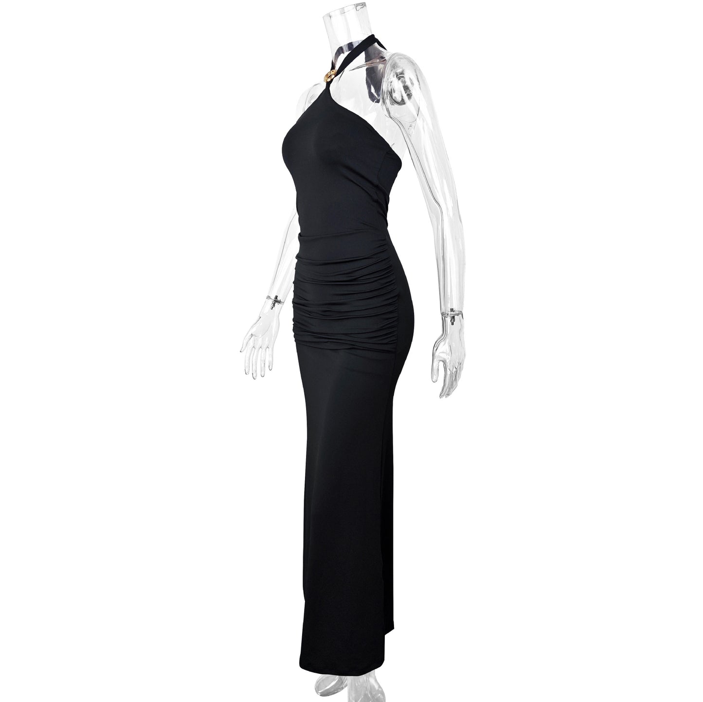 Sexy Backless Lace up Dress Sleeveless Adult Lady like Woman Sheath Dress