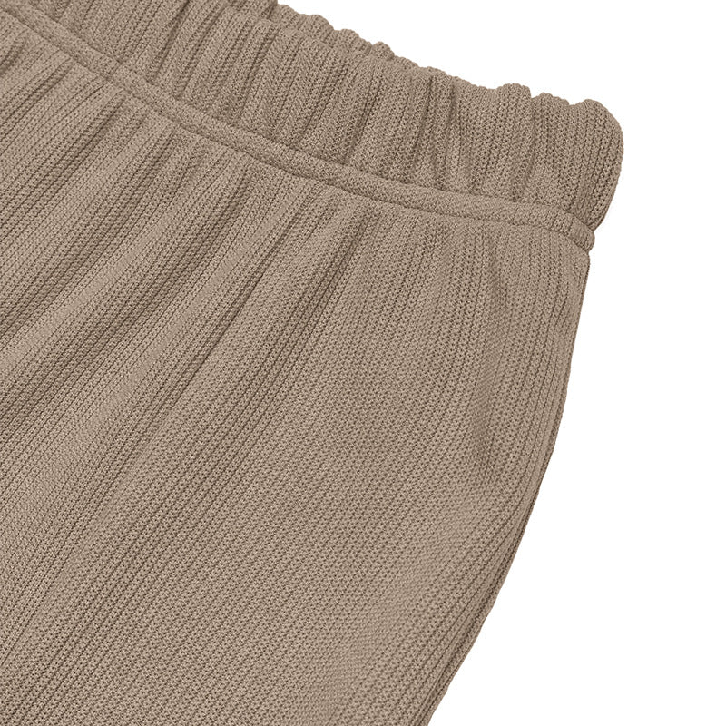 Autumn Office Casual Simple Loose High Waist Slit Solid Color Straight Leg Pants Women