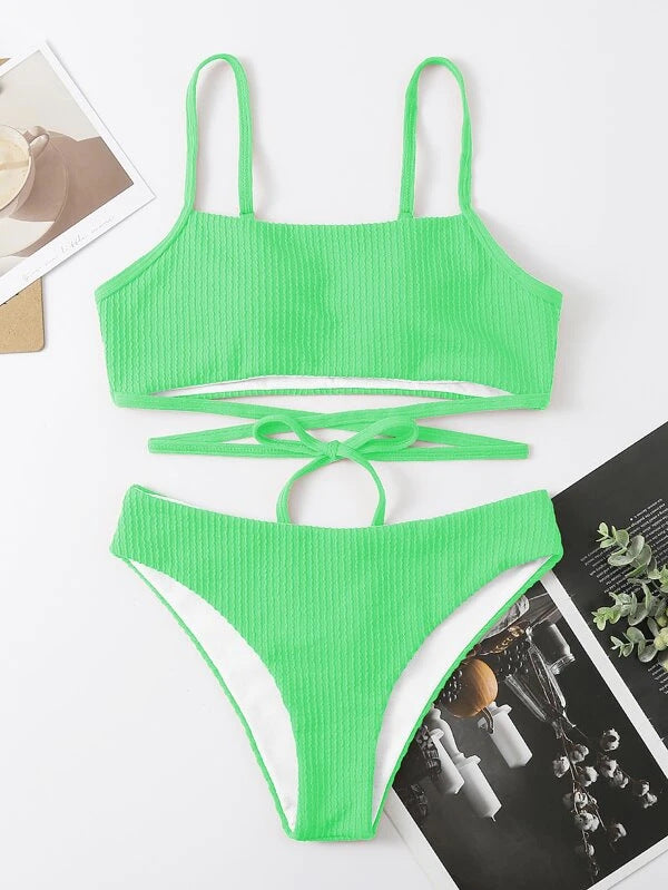 Swimsuit Split Swimwear Women Bikini Sexy High Waist Tether Swimsuit Women Swimwear