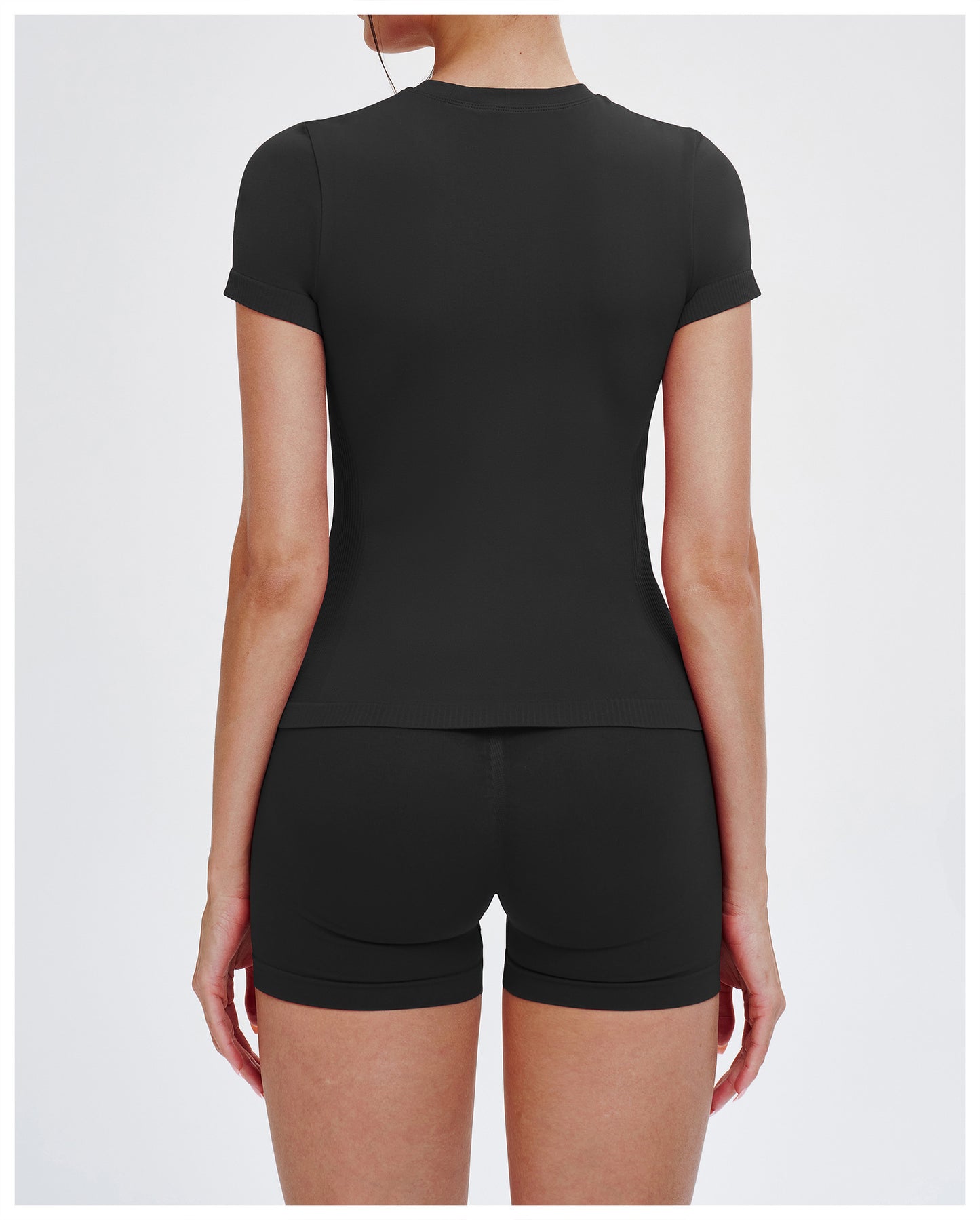 Seamless Yoga Short Sleeve round Neck Comfortable Sports Tight Yoga T shirt Outdoor Running Top