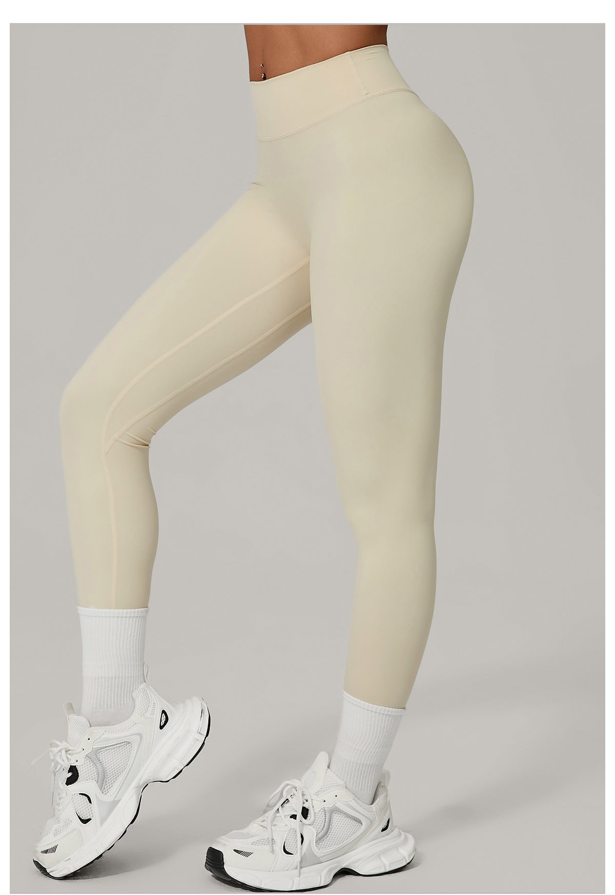 Invisible Pleated Quick Drying Fitness Pants Breathable Outer Wear Tight Sports Pants High Waist Hip Lift Yoga Pants