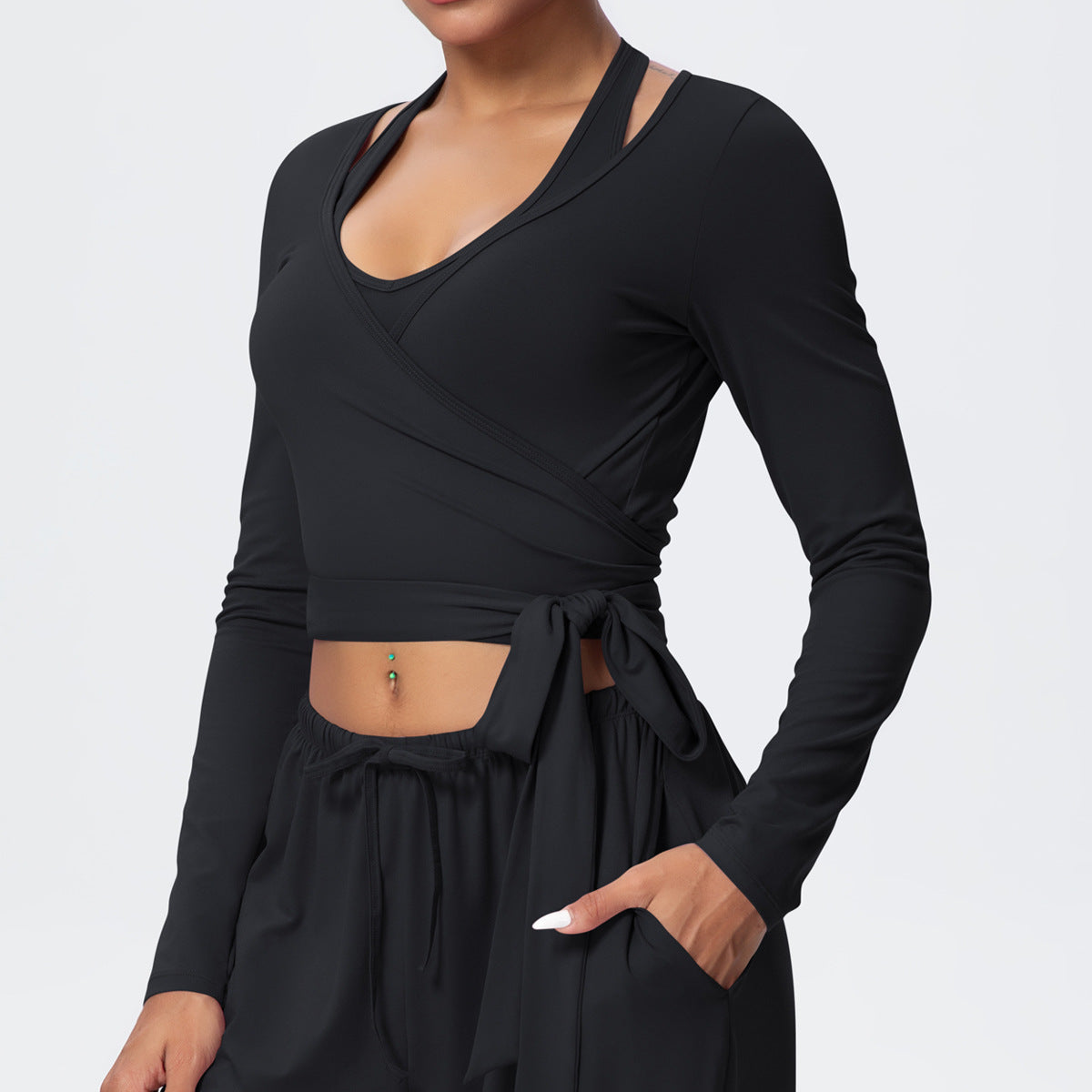Brushed Yoga Long Sleeve Strap Personalized Yoga Clothes Outdoor High Grade Sports Fitness Clothes