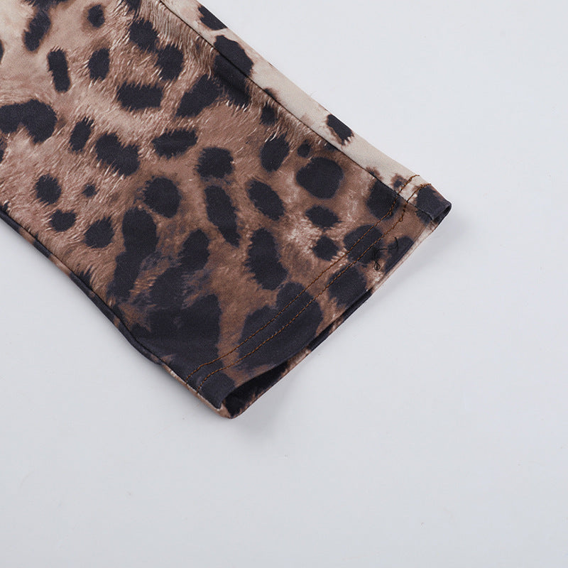 Spring Jumpsuit Street Slim Leopard Print Jumpsuit Women