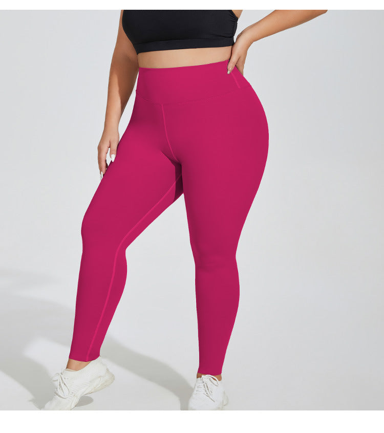 plus Size Thin Yoga Wear Yoga Pants Nude Feel Breathable High Waist Peach Skinny Hip Raise Exercise Workout Pants Women