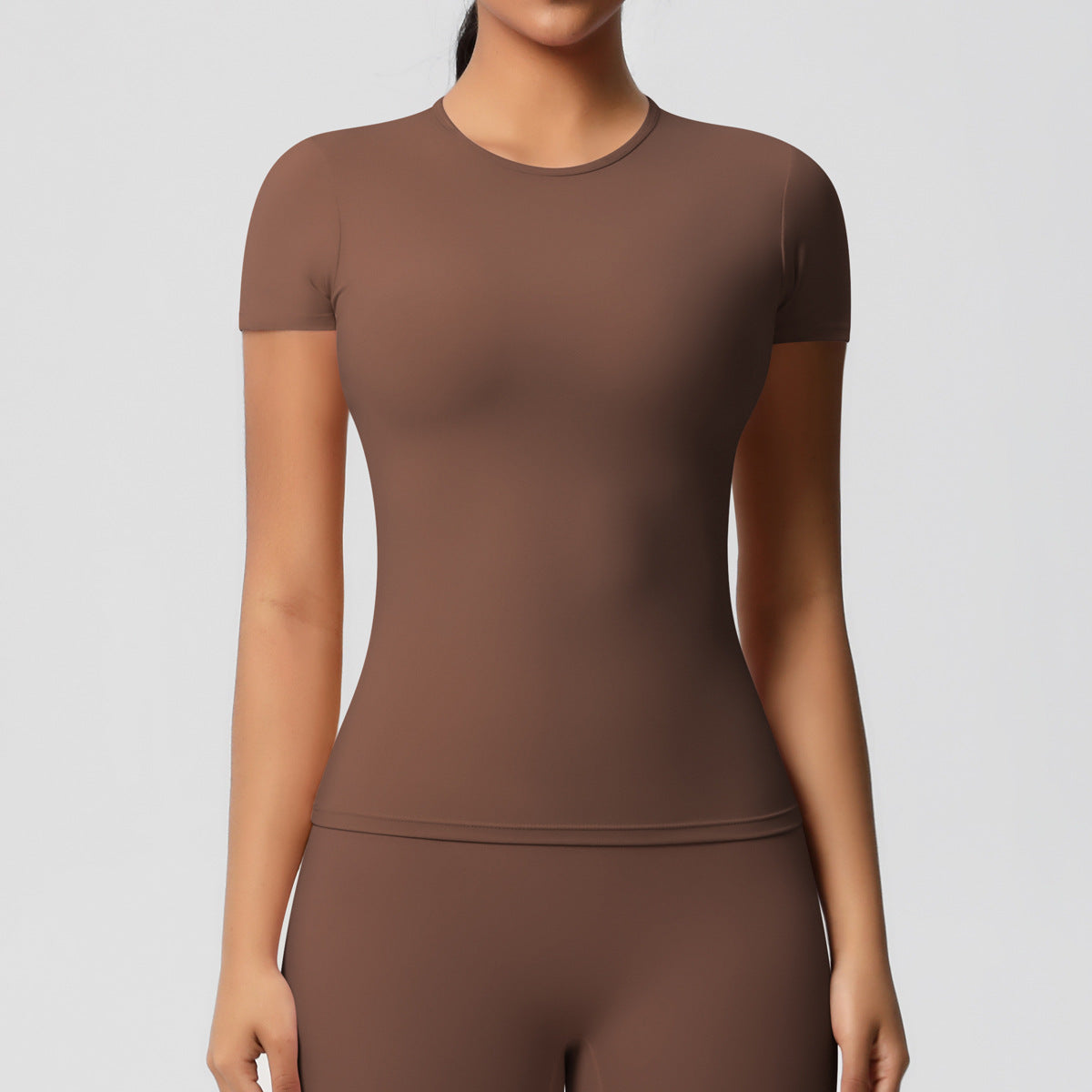 T shirt Quick Drying Nude Feel Skin Friendly Yoga Clothes Short Sleeve Slim Fit Fitness Top Outdoor Running Sportswear