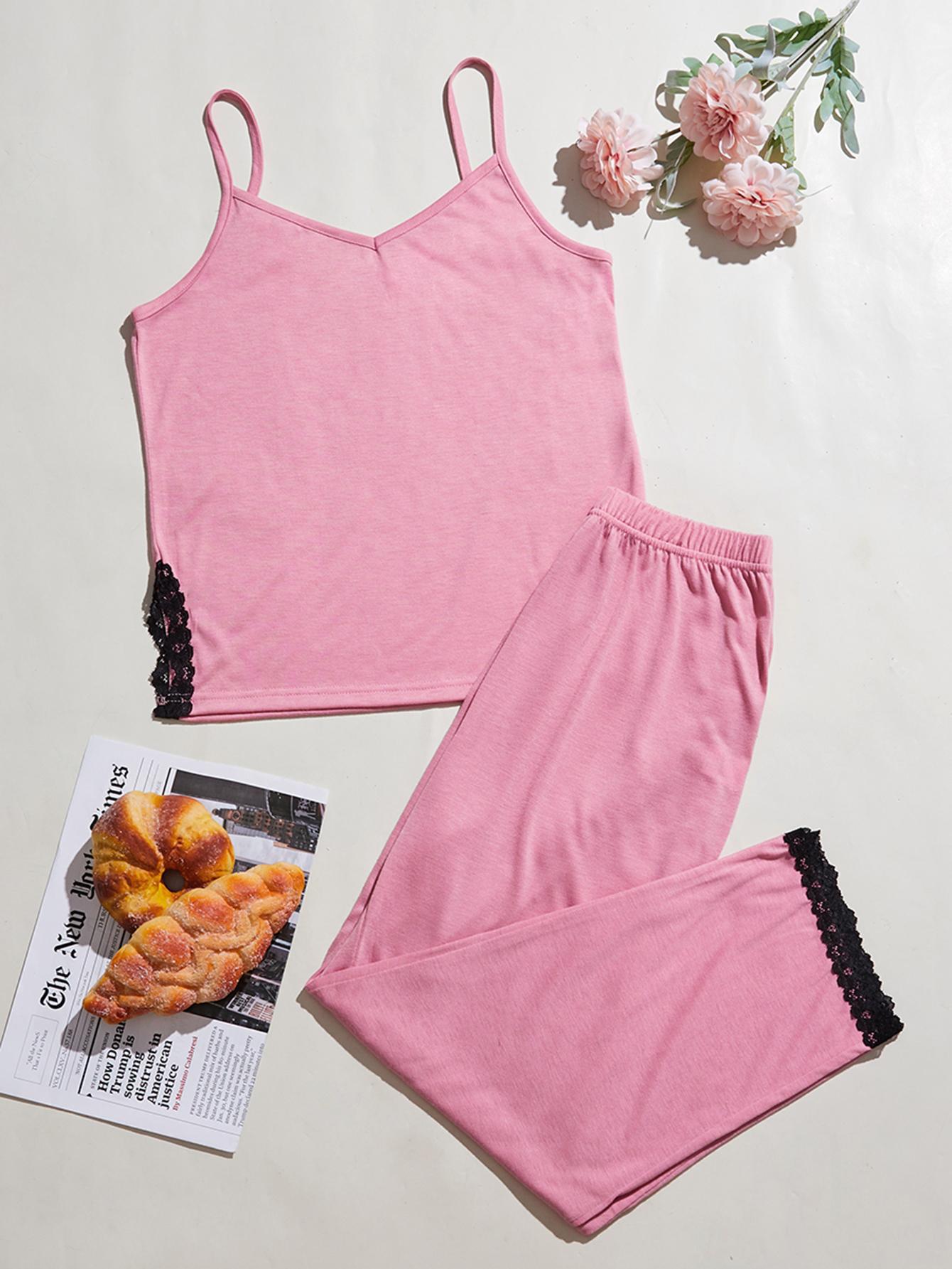 Red Pajamas Women Spring Summer Sling Swing Collar Homewear Suit