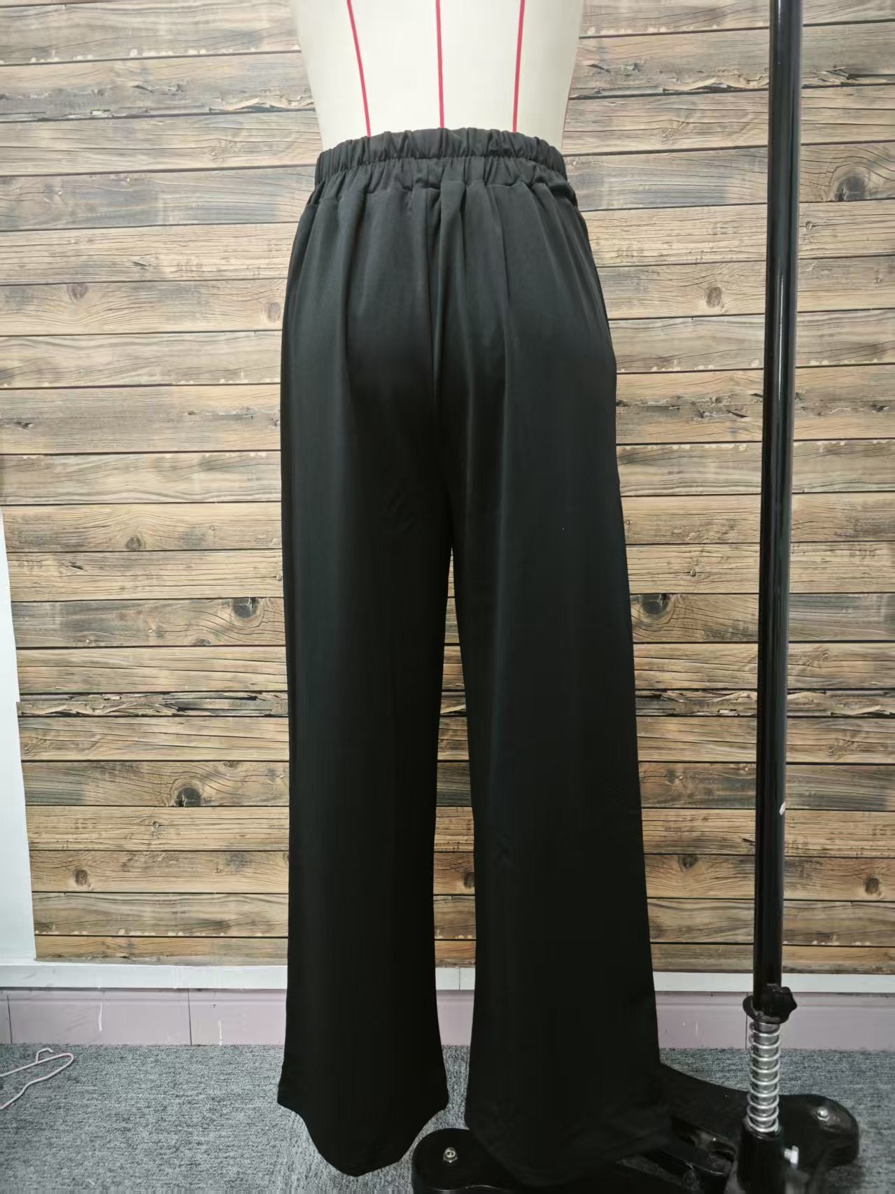 Draping Mop Casual Pants High Waist Trousers Loose Straight Women Special Interest Design Solid Color