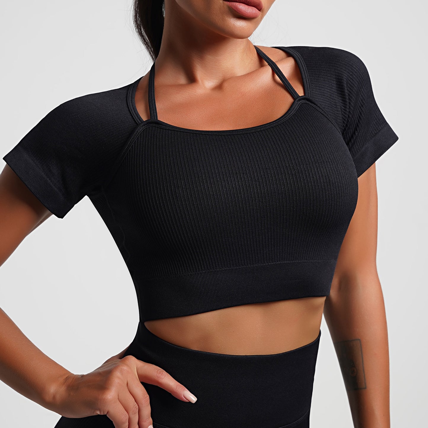 Black, Short Sleeve with Chest Pad
