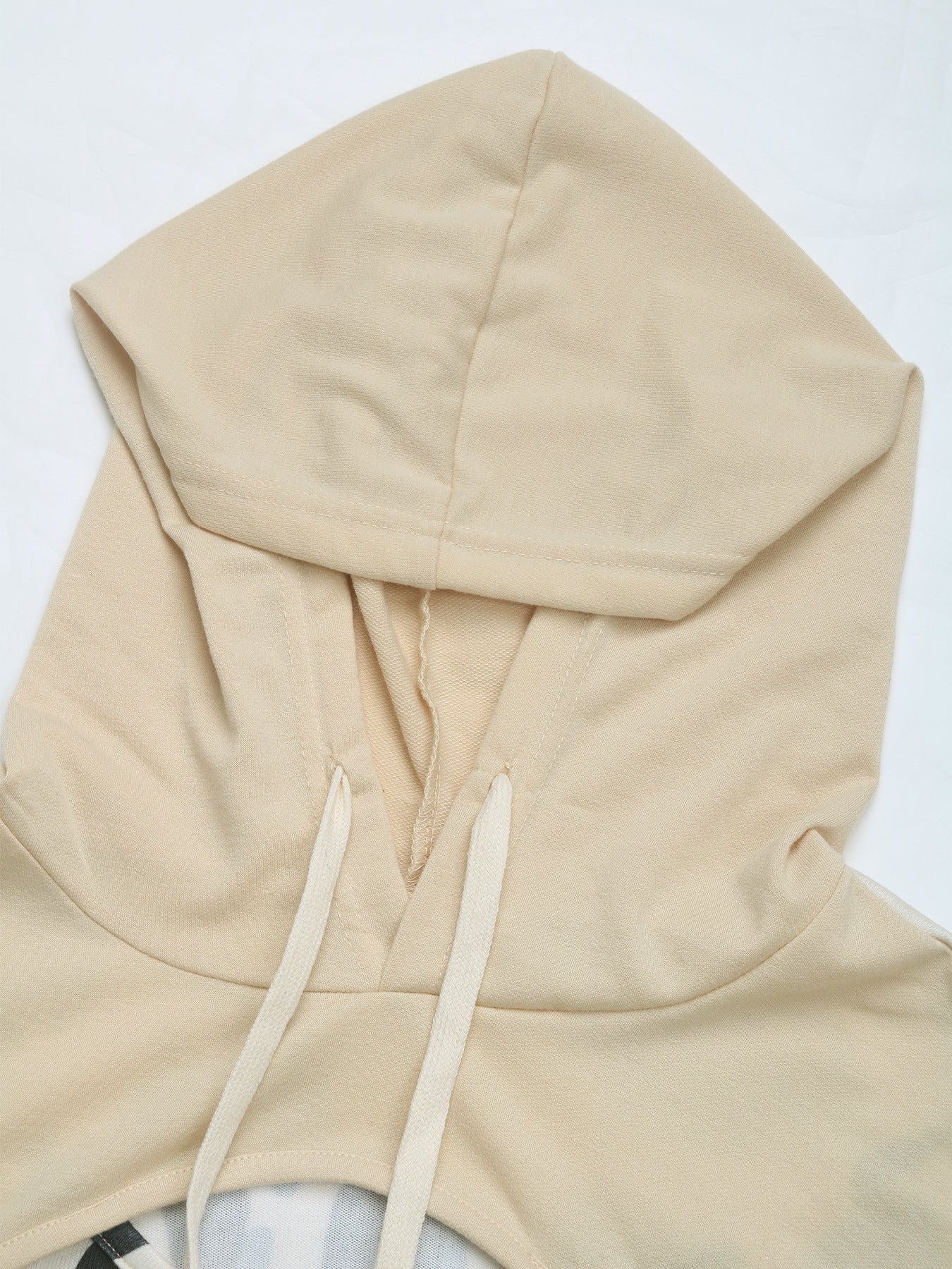 Autumn Pullover Hooded Top Lace Hollow Out Cutout out Stitching Hoodie Printed False Two Piece Sweatshirt