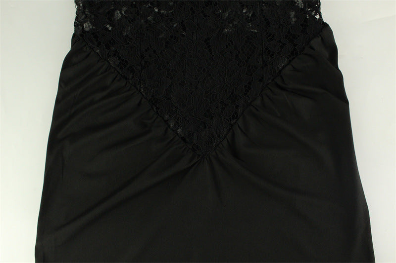 Arrival High Class Elegant Red Carpet Women Clothing Cutout Lace Stitching Sleeveless Halter Slim Fit Sexy Dress Women