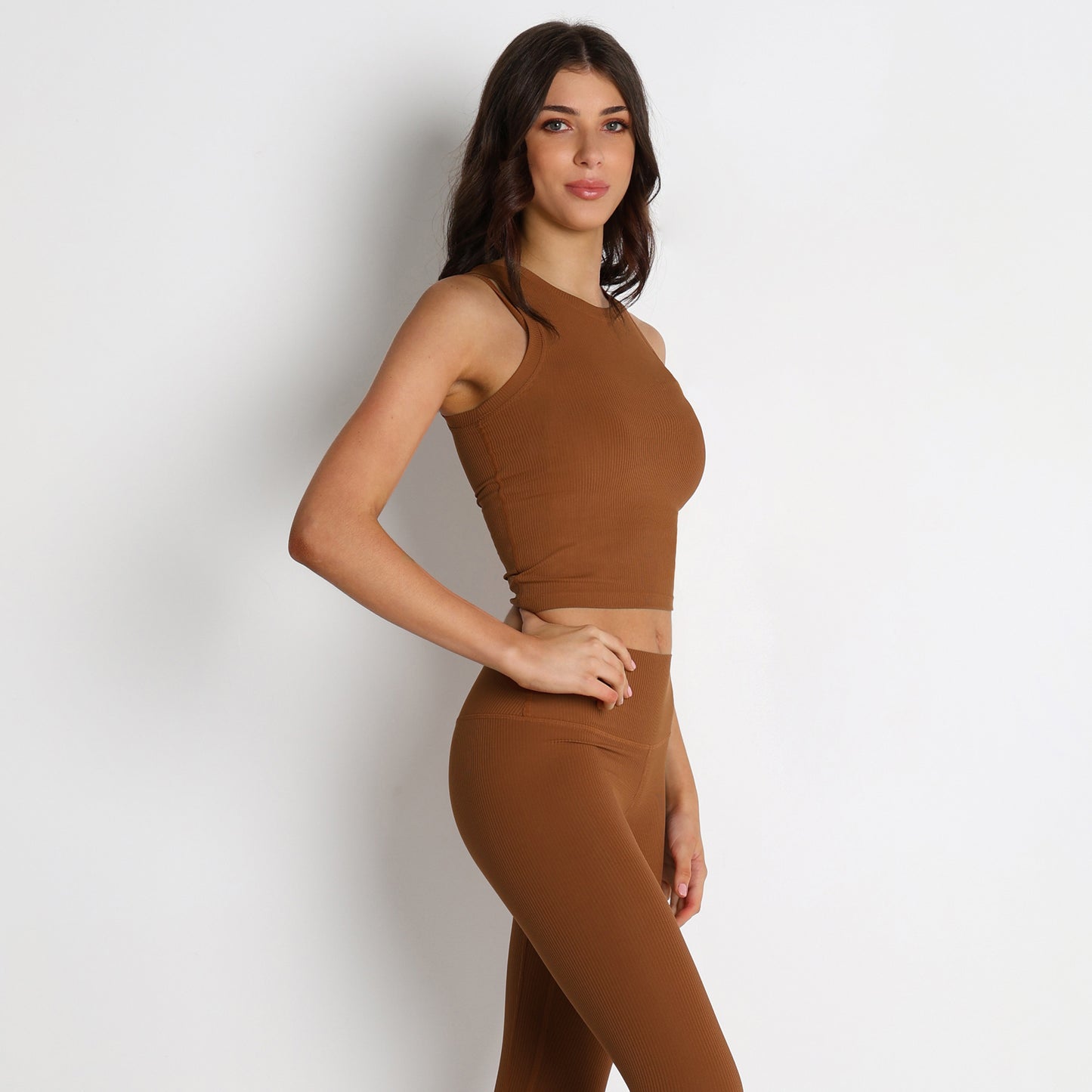 Rib Sleeveless Vest Outer Wear Slim Top Yoga Clothes Women Running Sports Workout Clothes