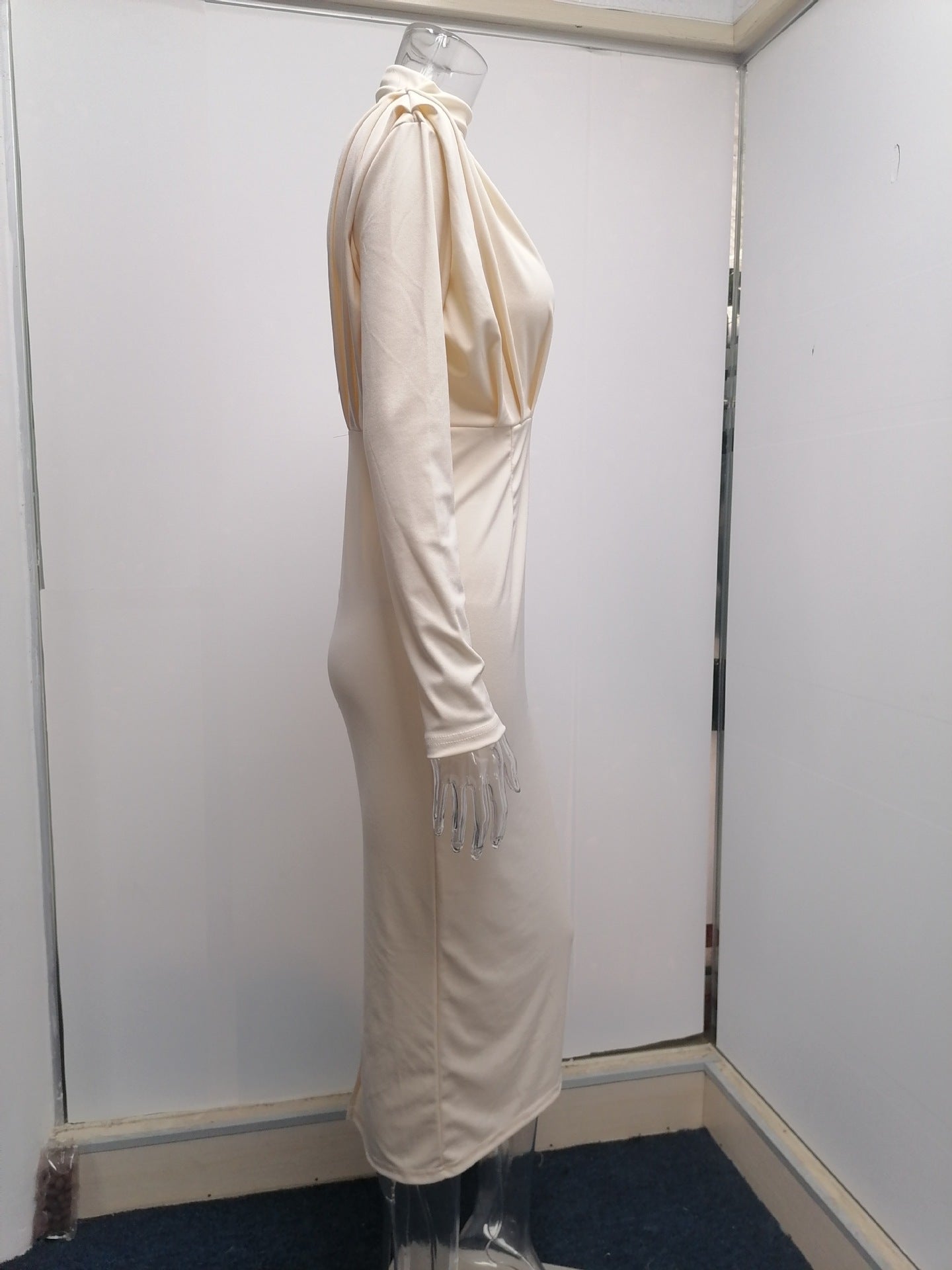 Autumn Waist-Controlled Western Solid Color Long Sleeve Dress