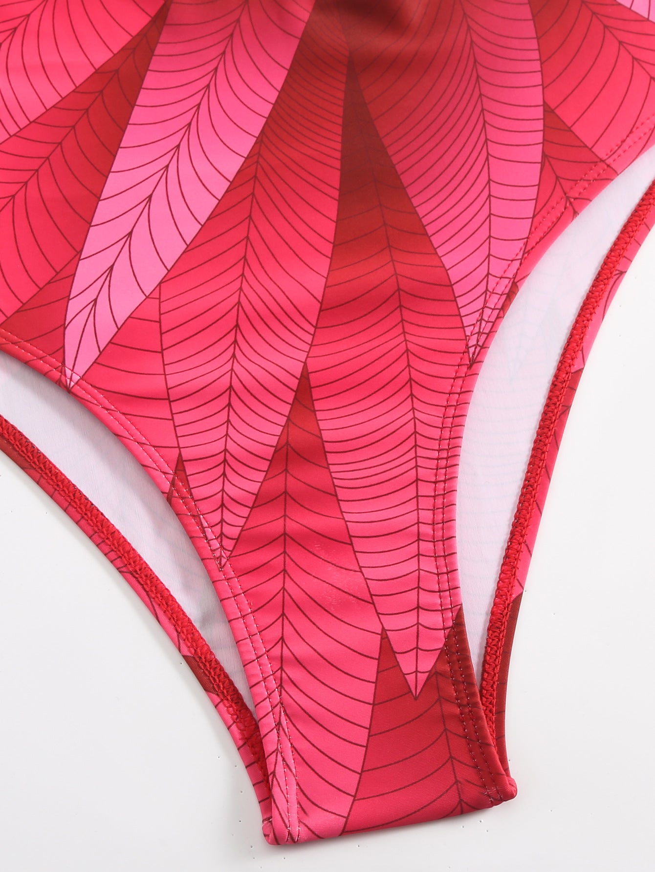 Conservative Swimsuit Digital Printed Belly Covered Halter Gauze Swimsuit for Women