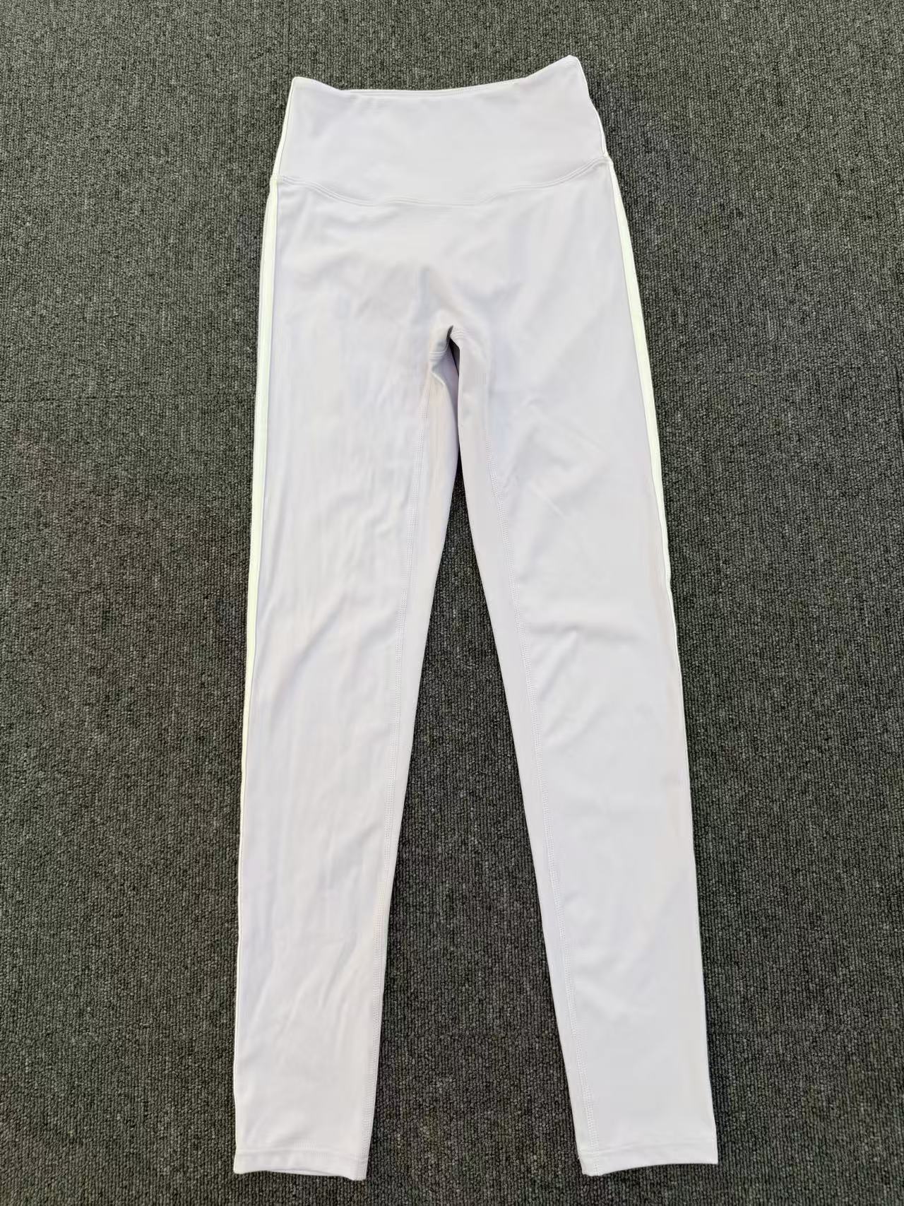 High Waist Invisible Pleated Yoga Pants Color Contrast Patchwork Nude Feel Tight Women Sports Fitness Pants
