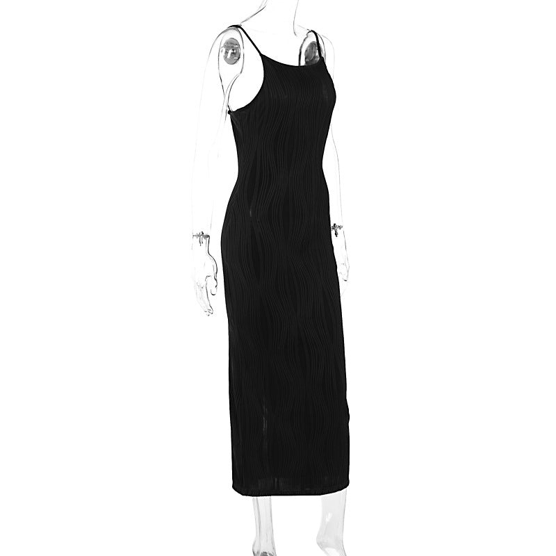 Summer Three Dimensional Line Sexy Sling Slim Fit Dress Women Clothing