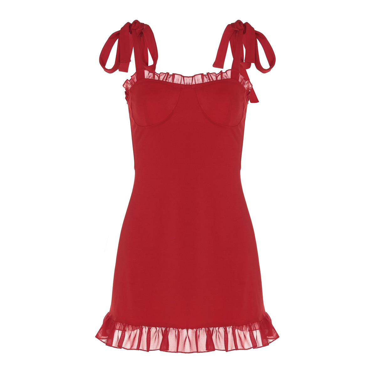 Women Clothing Summer Sexy Low Cut off Neck Strap Slim Fit Waist Controlled Slimming Dress