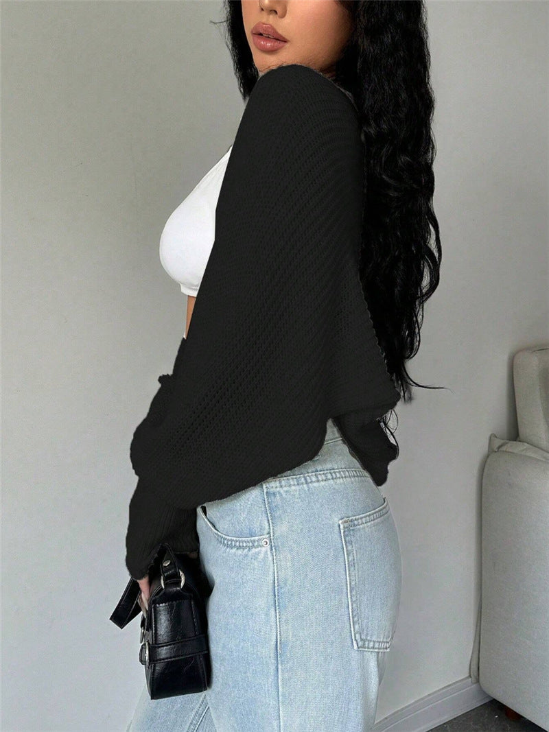 Loose All Match Knitted Cardigan Short Sweater Inverness