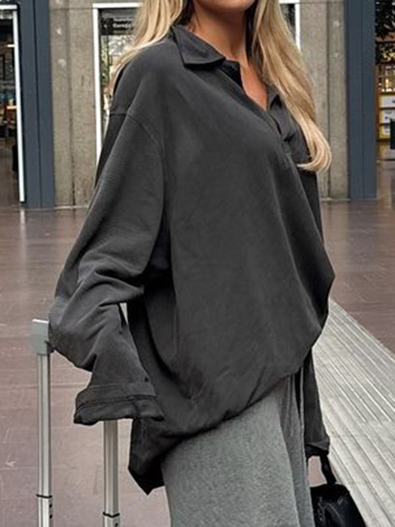 Women Clothing Autumn Winter Casual Vacation Loose Long Sleeved Sweatshirts