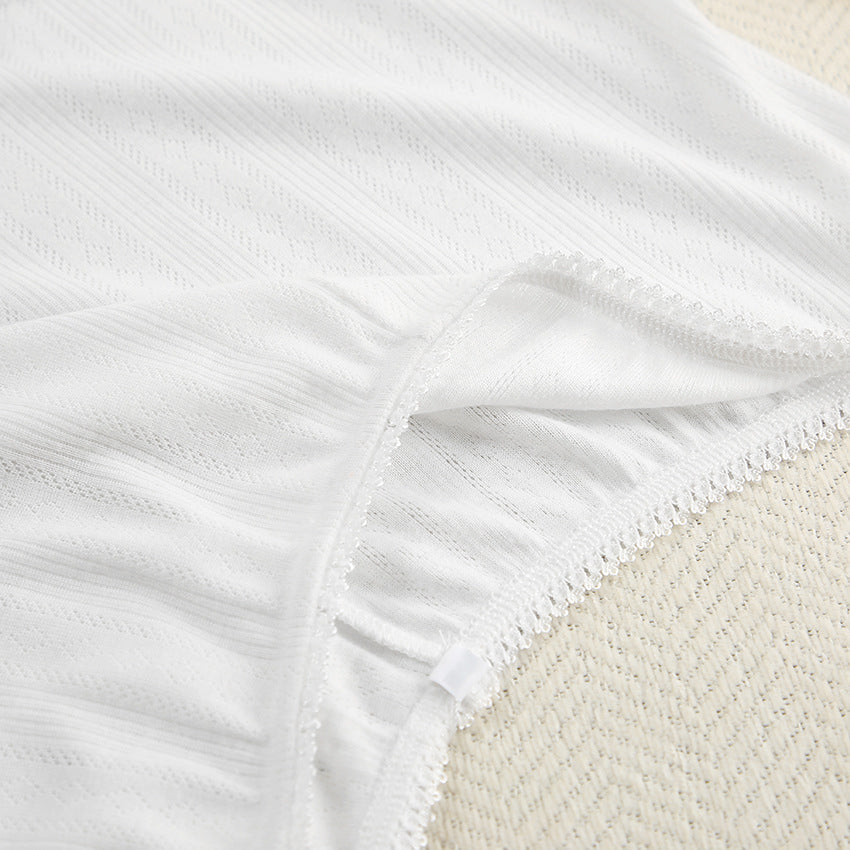 Summer Sexy Knitted Suspender Shorts Ladies Homewear Jacquard White Cool Pajamas Two Piece Set