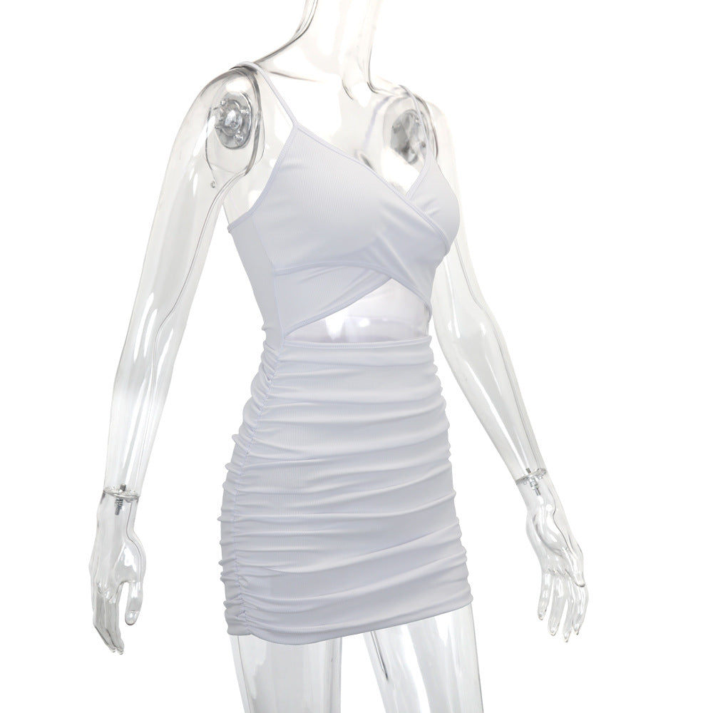 Women Clothing Cross Hollow Out Cutout out Camisole Dress