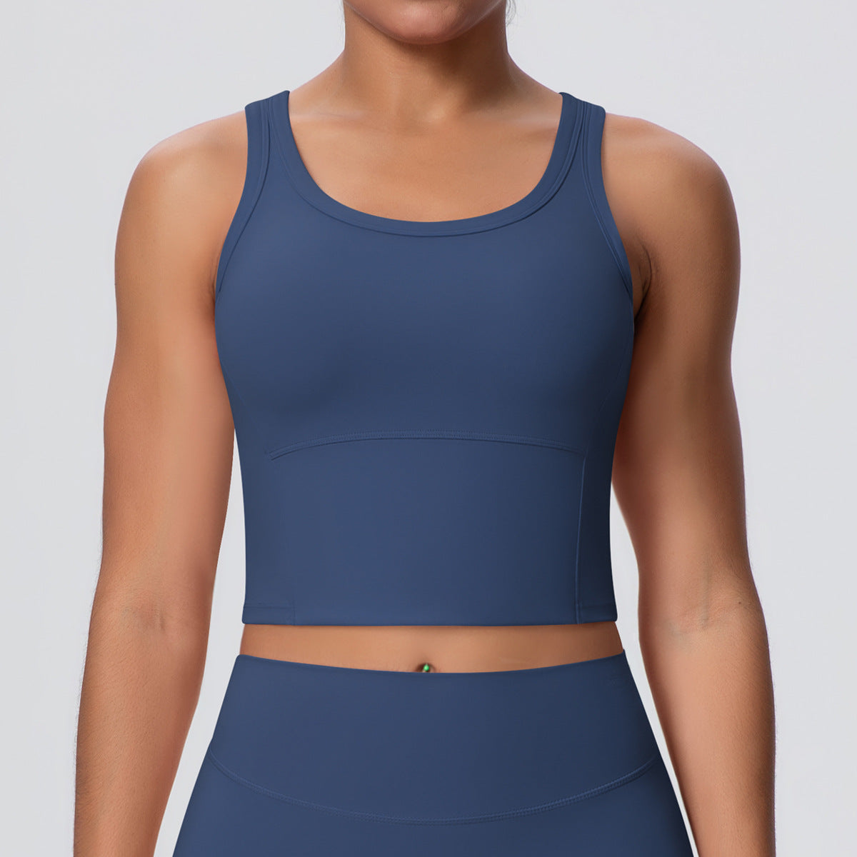 Solid Color Nude Feel Skin Friendly Yoga Jacket with Chest Pad Workout Bra Beauty Back Fitness Vest Sports Underwear for Women