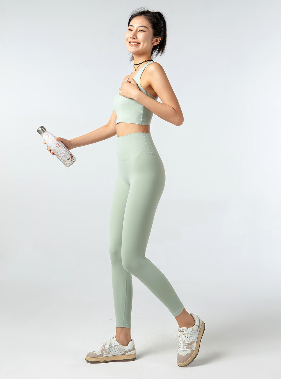 Composite High Waist Shaping Body Shaping Training Yoga Pants Moisture Wicking Quick-Drying Sports Tight Trousers Large Pocket