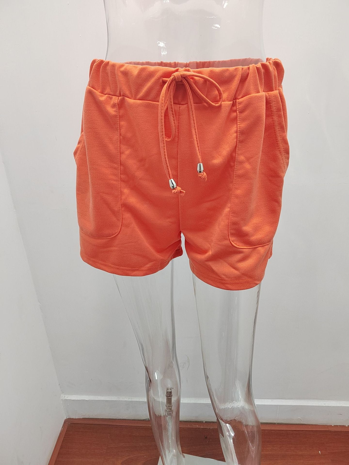 Casual Pants Women Summer Solid Color New High Waist Straight Drawstring Loose Casual Shorts Women