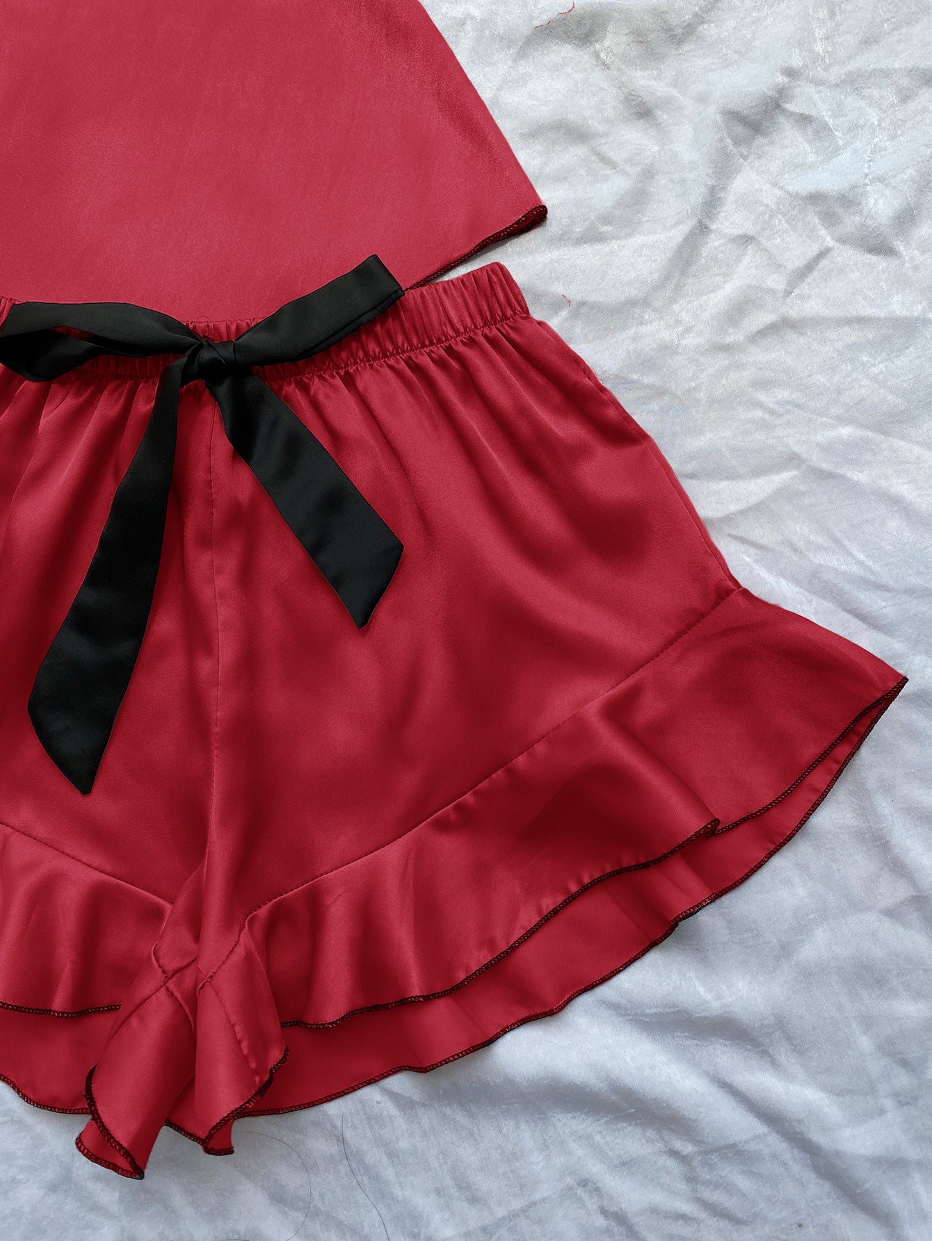 Sexy Sling Dress Home Wear Women Summer Vest Shorts Set Home Silk Ice Silk Pajamas