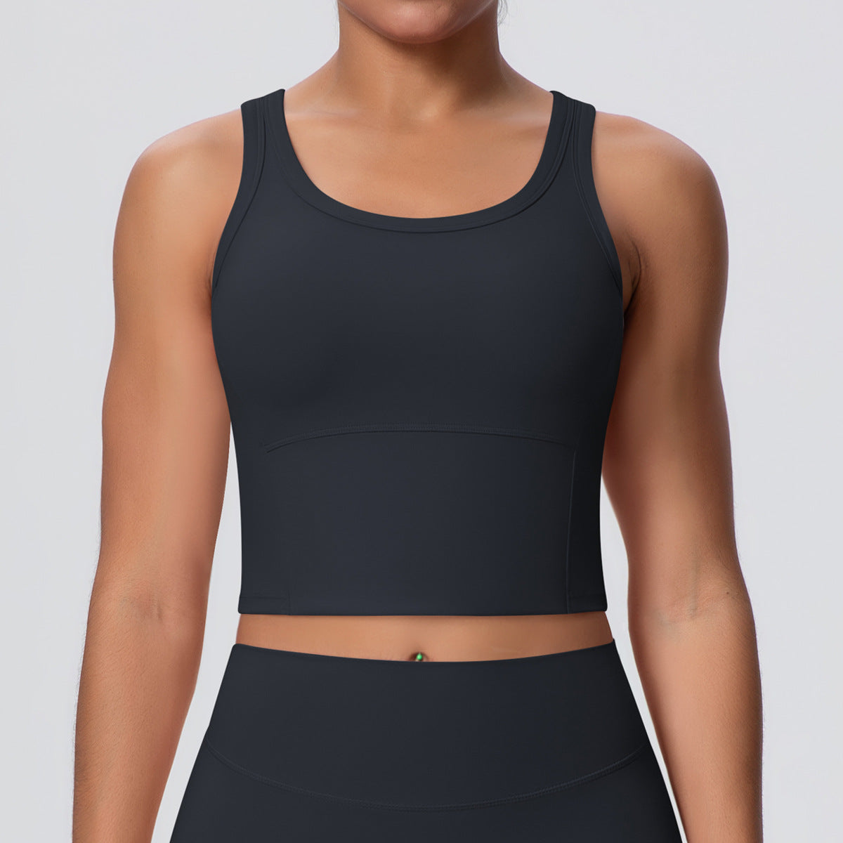 Solid Color Nude Feel Skin Friendly Yoga Jacket with Chest Pad Workout Bra Beauty Back Fitness Vest Sports Underwear for Women