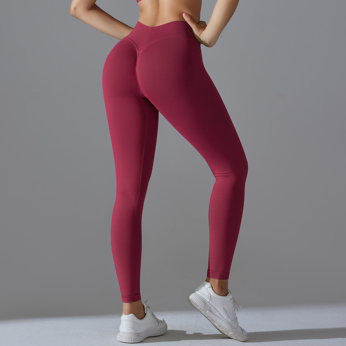 Seamless Back V Waist Peach Hip Shaping Training Yoga Pants Sports Running Hip Shaping Fitness Pants