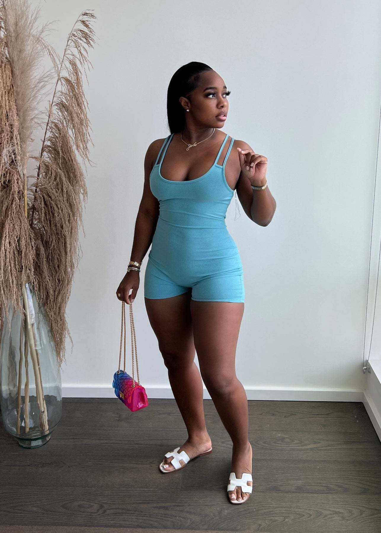 Women Shoulder Strap Sports Romper Tight Vest Summer Romper