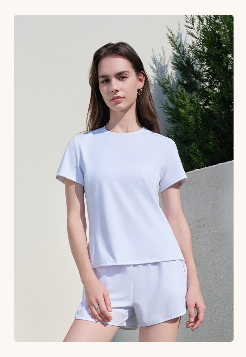 Short Sleeve Yoga Women Summer Running Sports Loose Breathable Slim Fit round Neck Outer Wear Yoga T shirt