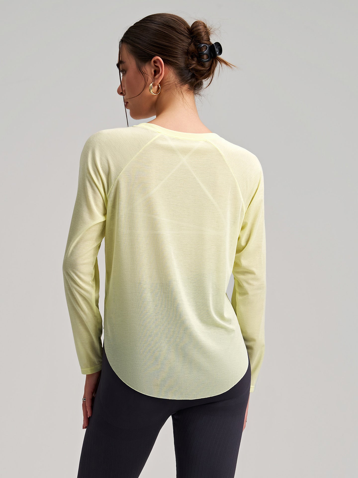 Outerwear Bunchy Yarn Yoga Blouse Women Long Sleeve round Neck Sports Top Loose Slimming Fitness Casual Quick Drying Blouse