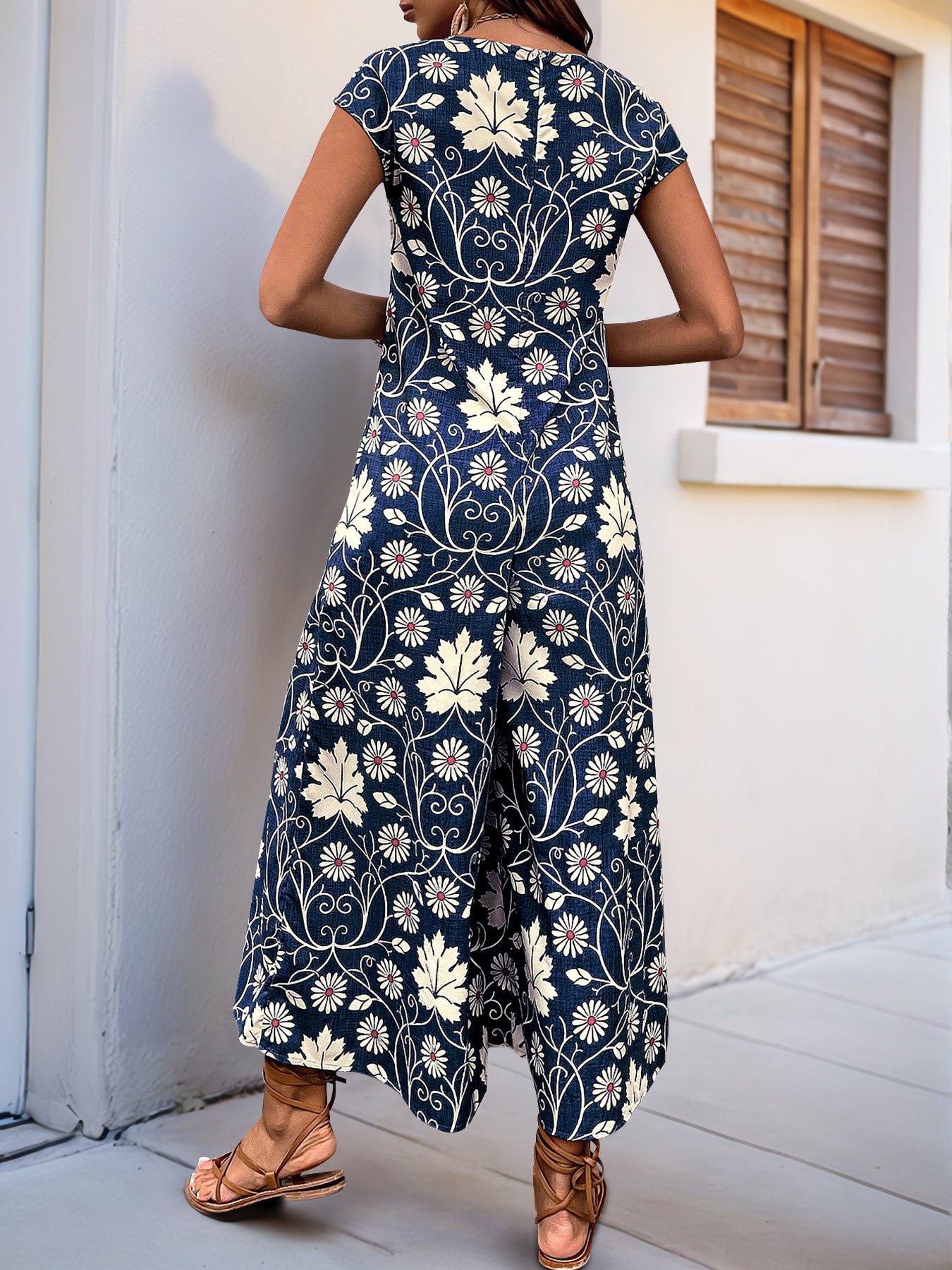 Summer Jumpsuit Printed Wide Leg Jumpsuit