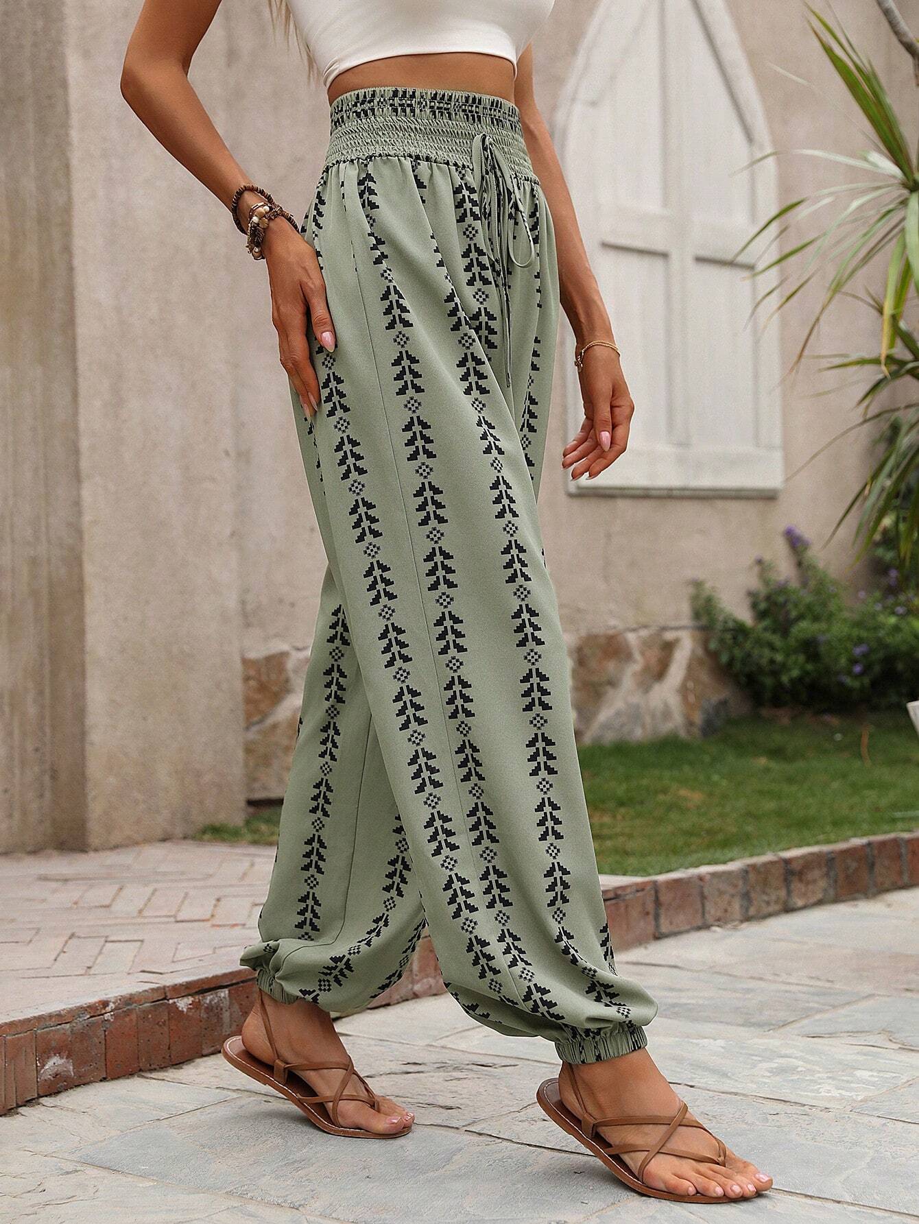 Women Clothing Spring Summer Mesh Wide Leg Knickerbockers Casual Pants