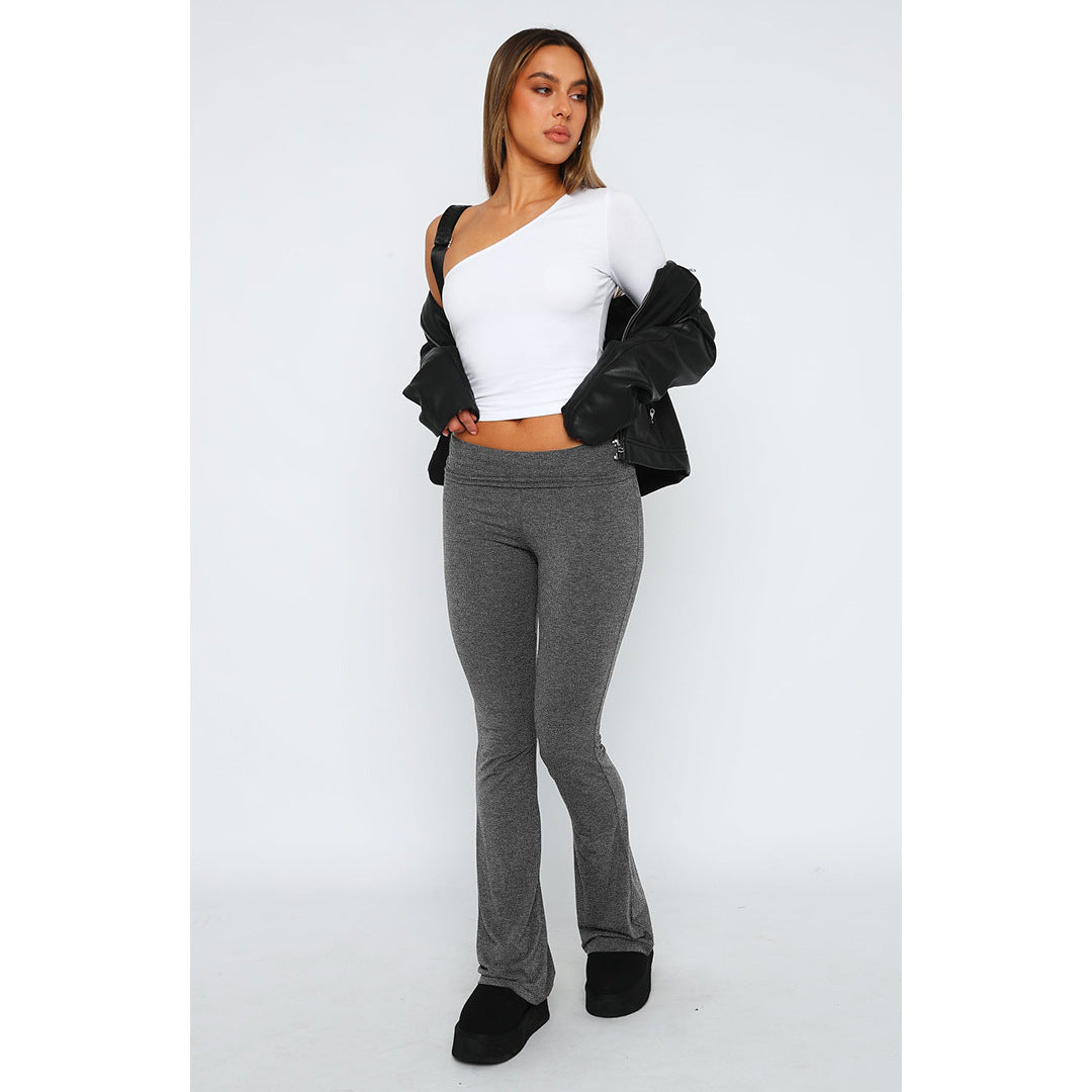 Women Clothing Comfortable Slim Slimming Back Waist Low Waist Bell Bottom Pants