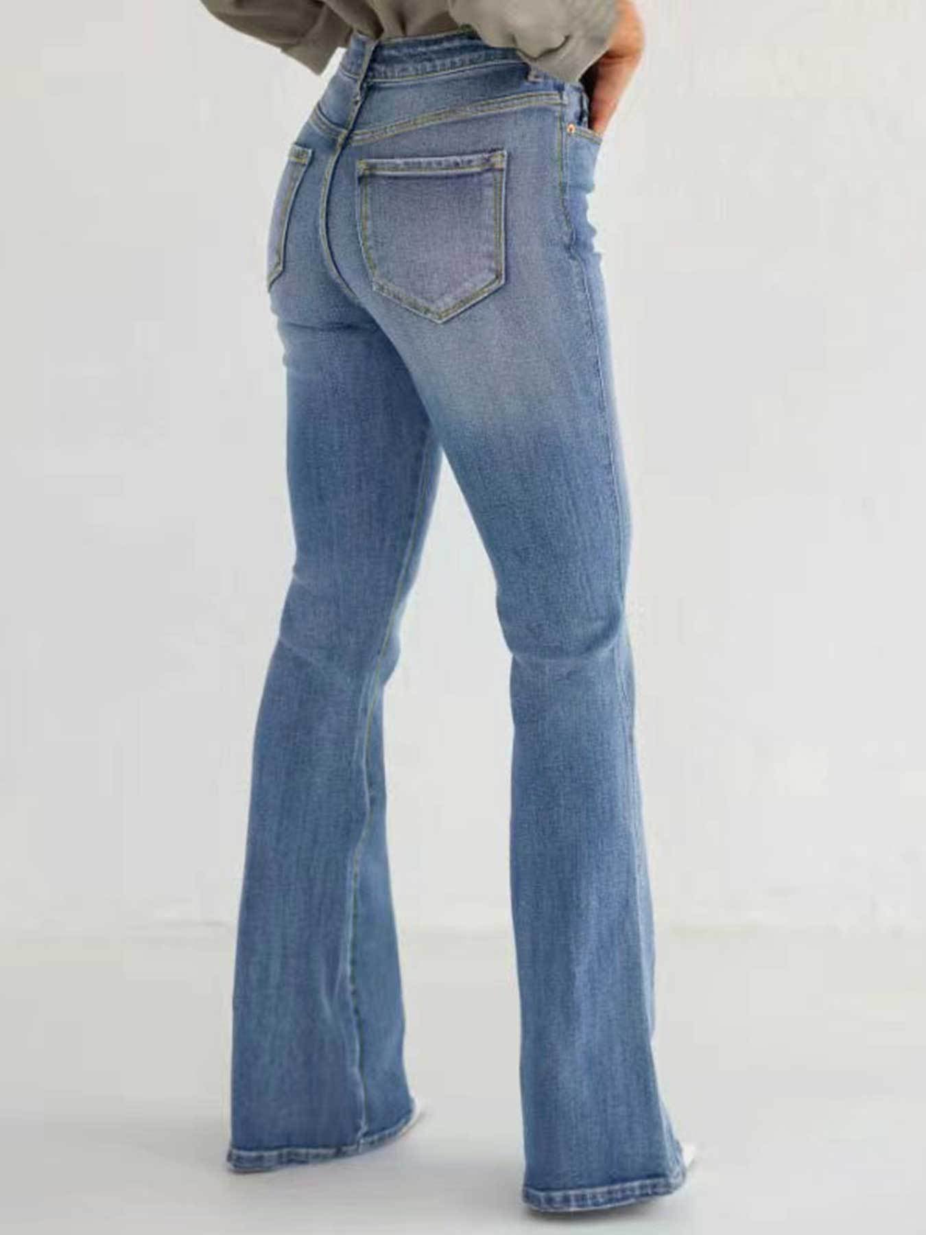 Slim Stretch High Waisted Boot Cut Pants Jeans Women