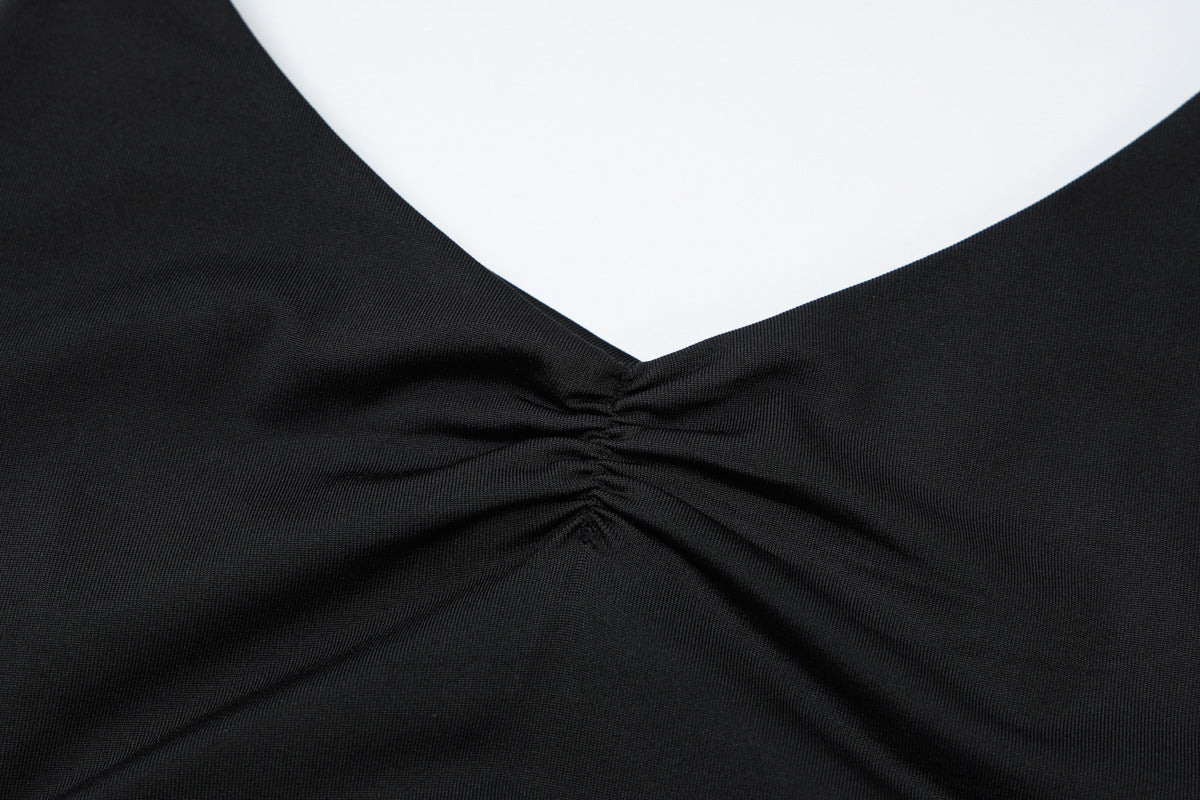 Women Clothing Summer Solid Color Sling Backless Fitness Yoga Tight Jumpsuit