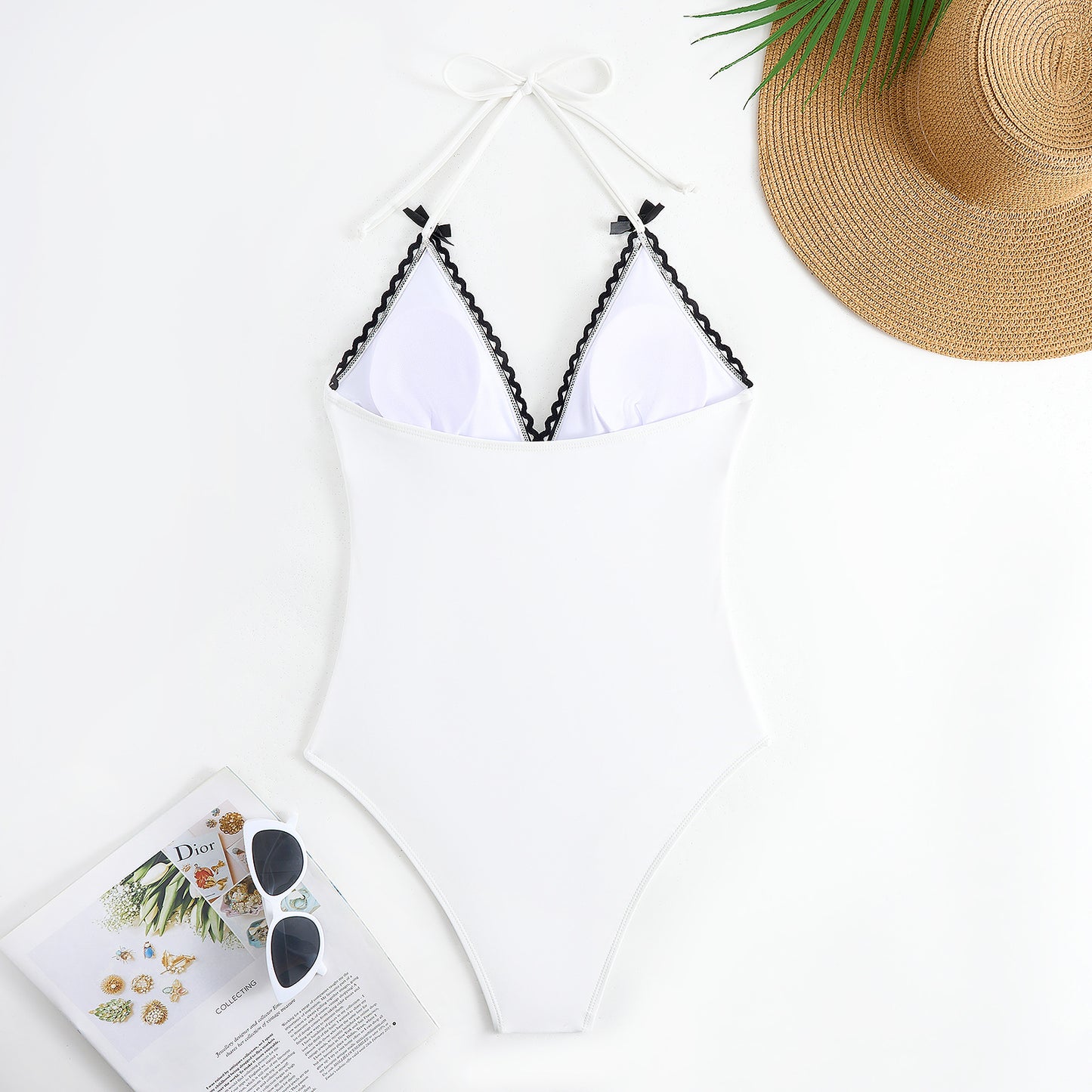 One Piece Swimsuit Women Black White Sexy Two Piece Sets Swimsuit Chiffon Dress