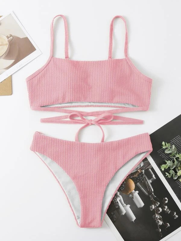 Swimsuit Split Swimwear Women Bikini Sexy High Waist Tether Swimsuit Women Swimwear