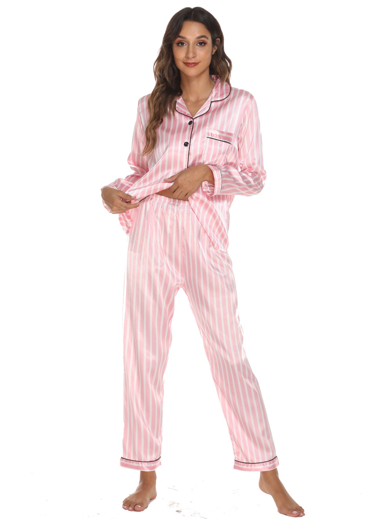 Home Wear Suit Pajamas Women Cardigan Long Sleeve Long Sleeve Autumn
