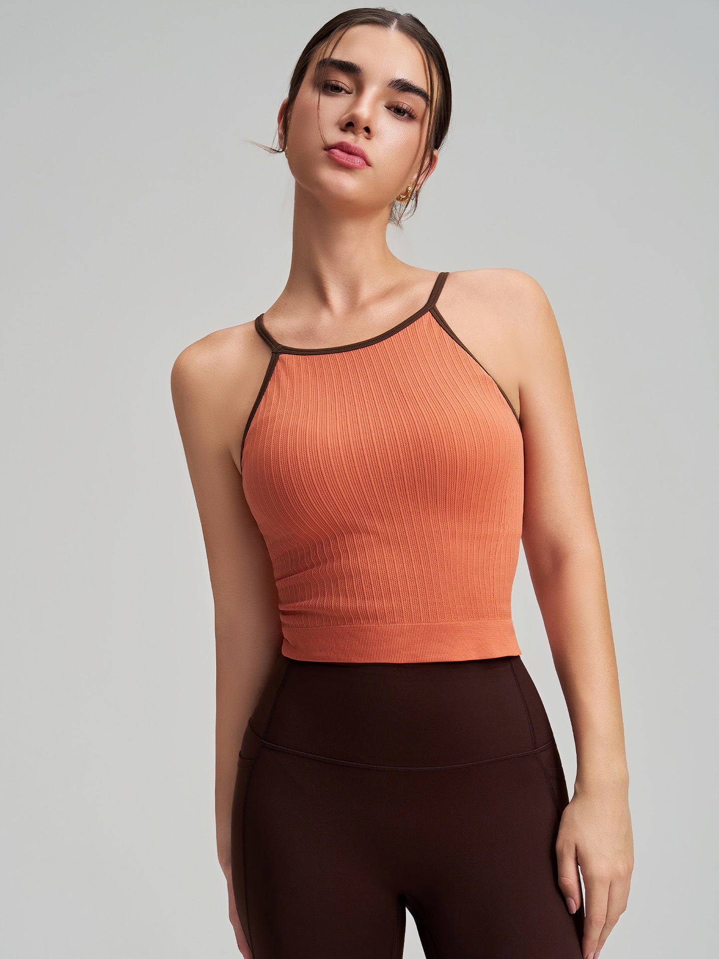 Sports Underwear Women Fixed Cup Beauty Back Running Training Yoga Clothes Vest Outer Wear Shockproof Pilates Workout Bra