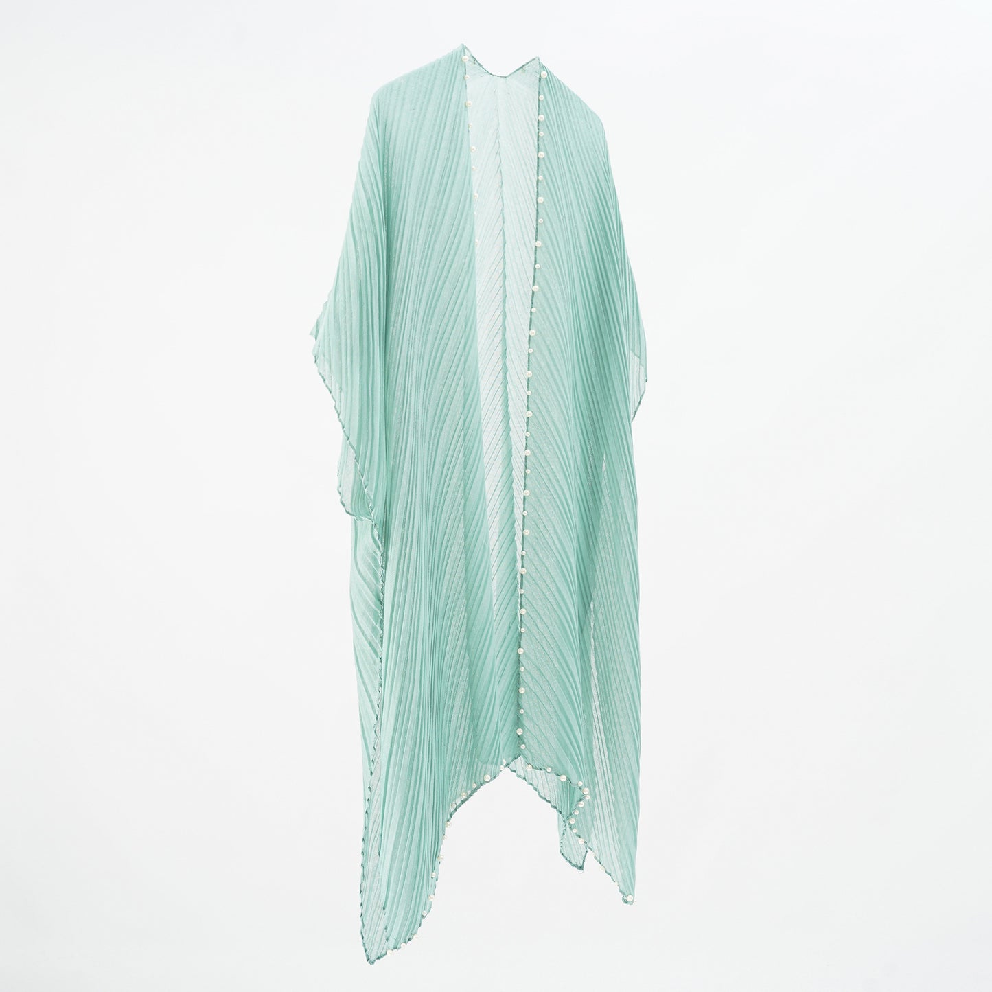 Pearl Breasted Solid Color Blouse Beach Dress Sunscreen Sexy Shawl Blouse Seaside Vacation Cardigan