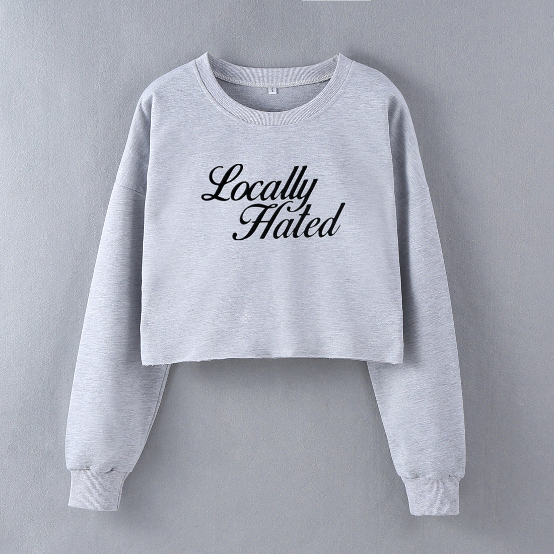 Locally Hated Street Hipster Sexy Women Top Short Long Sleeve Sweatshirt