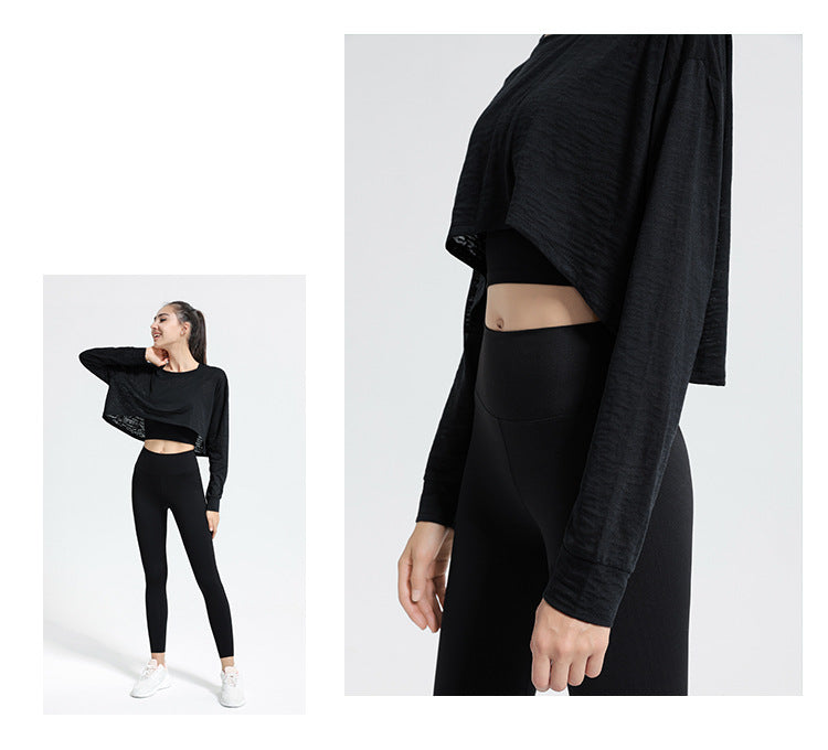 Sports Top Women Autumn Long Sleeve Loose T-shirt Running Yoga Clothes Workout Clothes Quick Drying Clothes Blouse