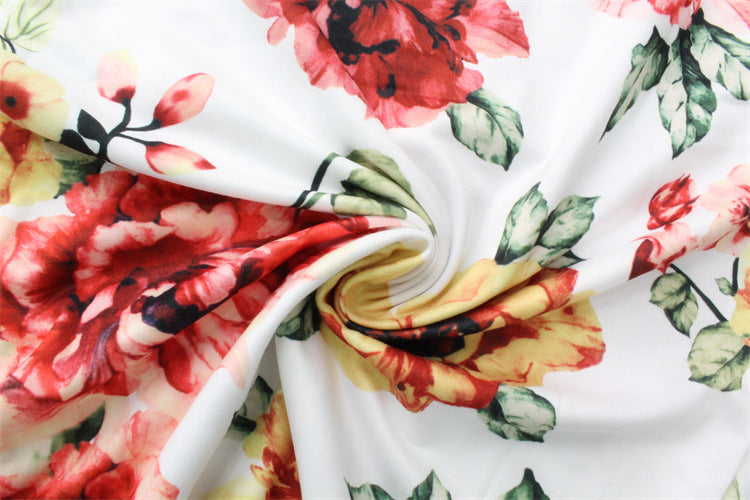 Women Floral Printed Sexy Suspender Slim Slimming Elegant Dress Women