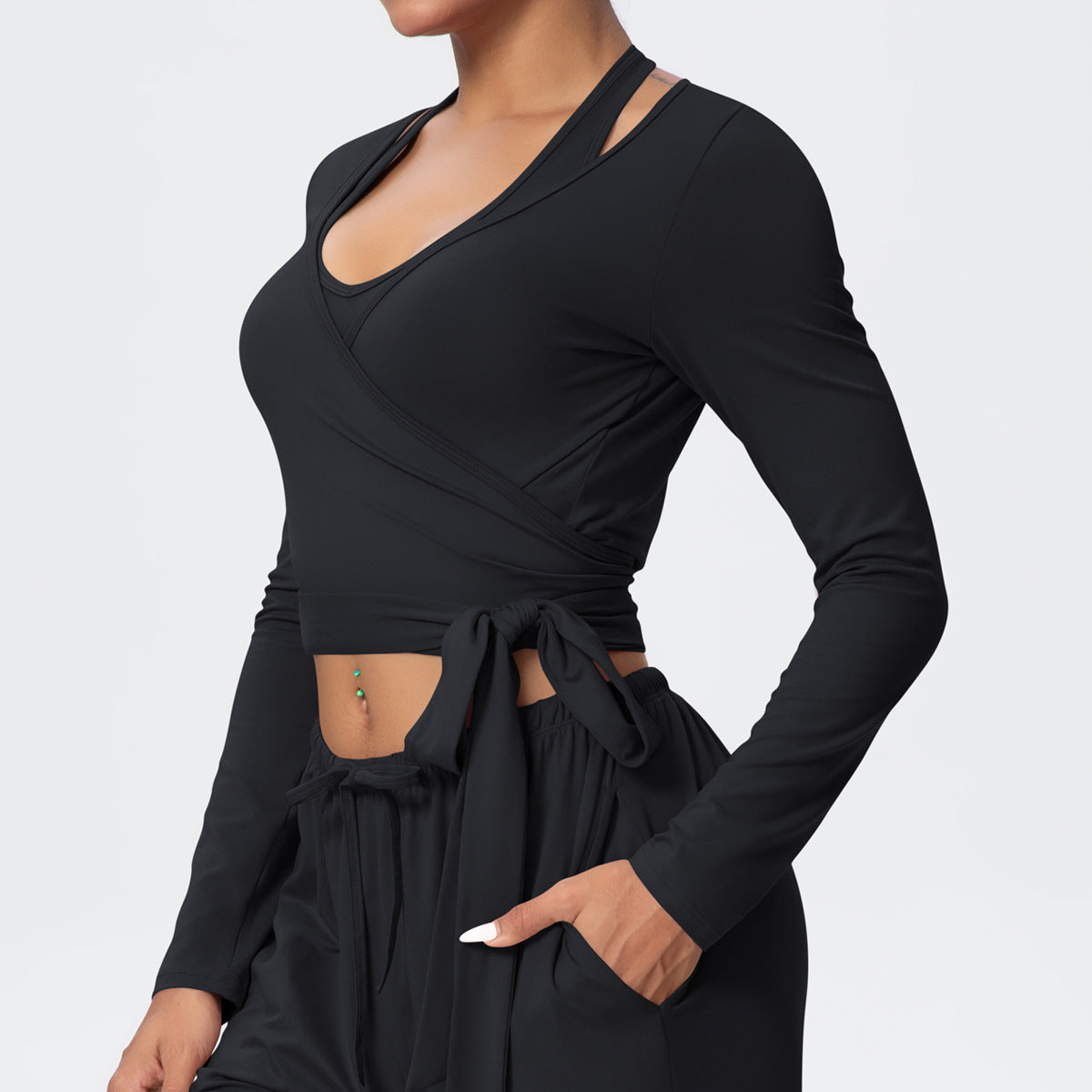 Brushed Yoga Long Sleeve Strap Personalized Yoga Clothes Outdoor High Grade Sports Fitness Clothes
