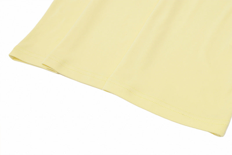 Women Clothing Summer Sexy V neck Halter Backless High Waist Slim Solid Color Dress