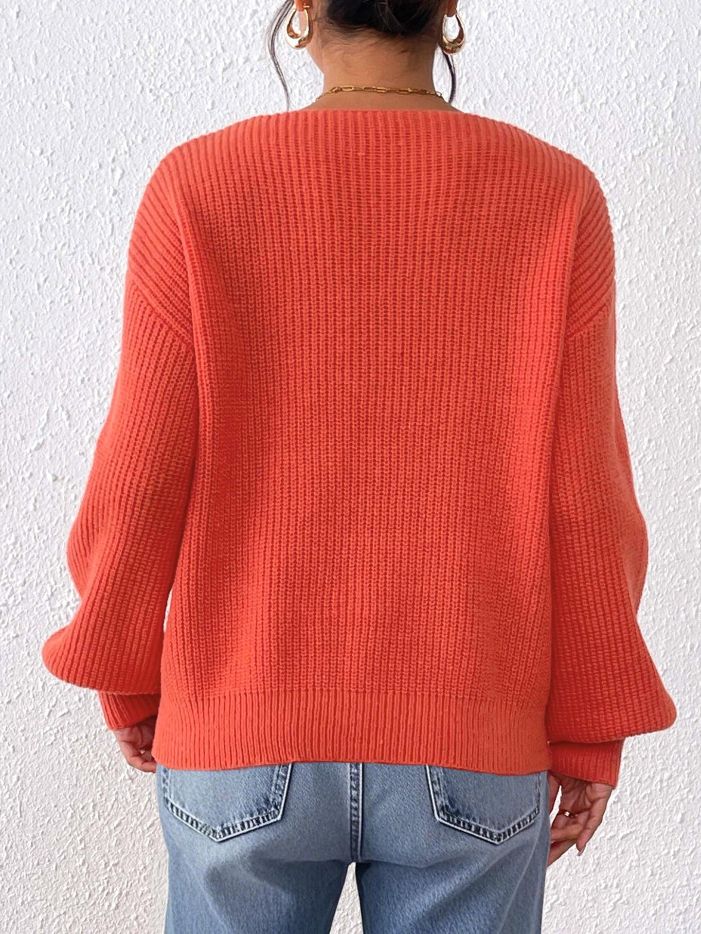 Women Autumn Winter Coat Women Clothing Ribbon Bow Decorative Woven Pullover